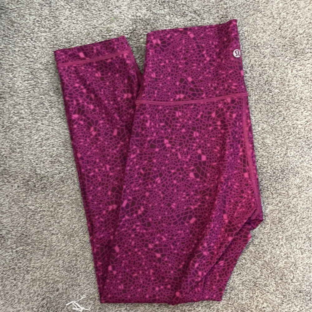 lululemon athletica Pink/Magenta Printed Leggings